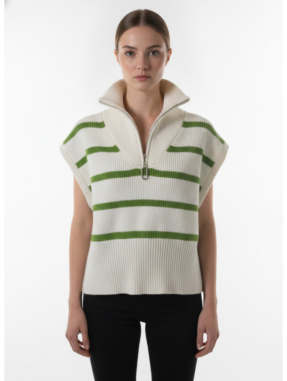 Maeve by Anthropologie Oversized Quarter-Zip Sweater Vest. One Size. Ret. $118